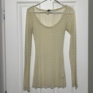Mesh Polka Dot Long Sleeve